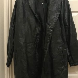 Men's black leather jacket